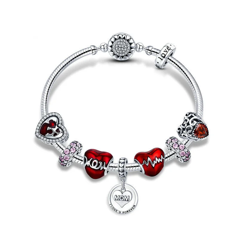 2019 Popular Red Love Heart Charms Bracelet Mother's Day Gifts Real 925 Sterling Silver Bracelets Beads for Woman Jewelry Making
2019 Popular Red Love Heart Charms Bracelet Mother's Day Gifts Real 925 Sterling Silver Bracelets Beads for Woman Jewelry Making