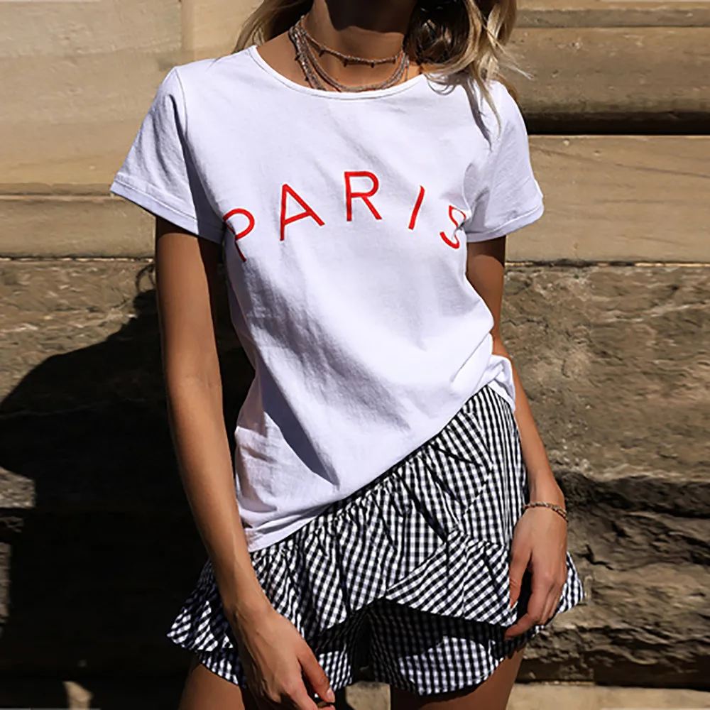 2019 Summer T-shirts ladies simple print T-shirt Zomer t-shirts Camiseta de verano T-shirt dete Braite T-leine #YL1
2019 Summer T-shirts ladies simple print T-shirt Zomer t-shirts Camiseta de verano T-shirt dete Braite T-leine #YL1