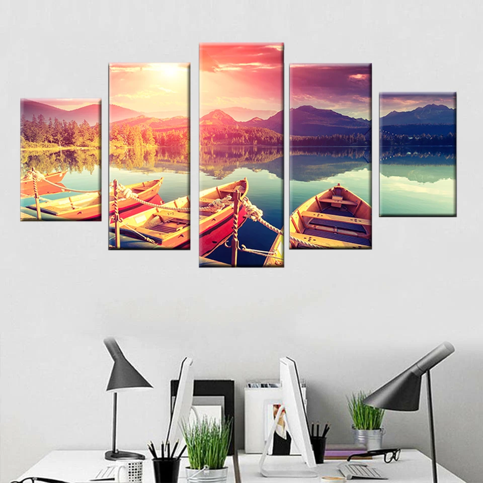 Living room wall art frame picture decoration Nordic poster modern canvas painting 5 panel boat landscape beautiful sky view
Living room wall art frame picture decoration Nordic poster modern canvas painting 5 panel boat landscape beautiful sky view