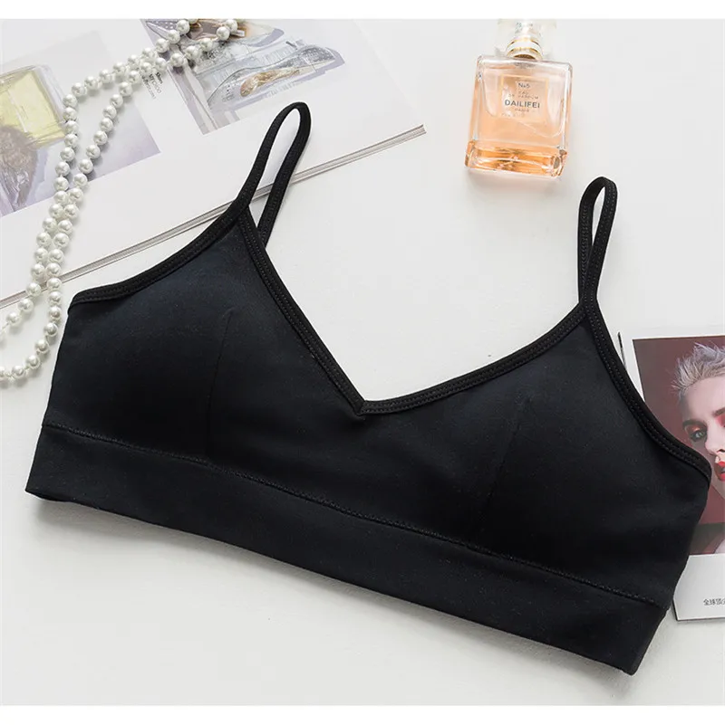 TERMEZY Cotton Woman Bra Fitness Tops Brassiere Push Up Lady Lingerie Bralette Sexy Backless Bras Unlined Seamless Underwear (4)