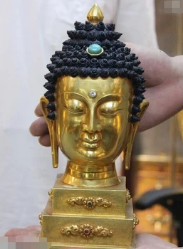 xd 003429 Tibet monastery Purple Copper Bronze 24K Gold Gilt Sakyamuni Buddha Head Statue
xd 003429 Tibet monastery Purple Copper Bronze 24K Gold Gilt Sakyamuni Buddha Head Statue