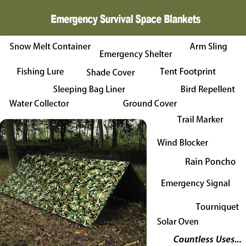 1pcs Emergency Blanket Survival Gear Mylar Camo Wooldand White Survival Thermal Blankets foroutdoors Hiking Marathon Bug Out Bag
1pcs Emergency Blanket Survival Gear Mylar Camo Wooldand White Survival Thermal Blankets foroutdoors Hiking Marathon Bug Out Bag