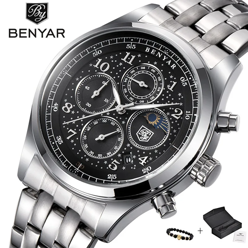 BENYAR Fashion Chronograph Sports Mens watch Simple Luxury Quartz Watch Reloj Hombre Saat Clock Men's Moments relogio Masculino
BENYAR Fashion Chronograph Sports Mens watch Simple Luxury Quartz Watch Reloj Hombre Saat Clock Men's Moments relogio Masculino