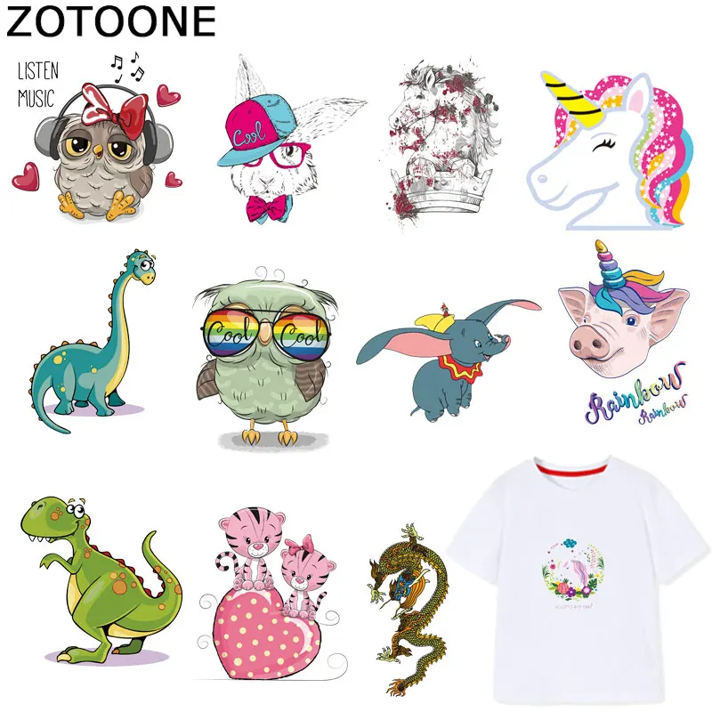 ZOTOONE Cute Sticker Dinosaur Unicorn Iron on Patches Transfers for Clothes T-shirt Heat Transfer DIY Accessory Appliques F1
ZOTOONE Cute Sticker Dinosaur Unicorn Iron on Patches Transfers for Clothes T-shirt Heat Transfer DIY Accessory Appliques F1