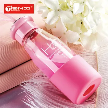 380ml Tianxi Glass Water Bottle Portable Cute Thickening Heat-resistant Creative With Kettle Cover Children Students Hand Cup
380ml Tianxi Glass Water Bottle Portable Cute Thickening Heat-resistant Creative With Kettle Cover Children Students Hand Cup
