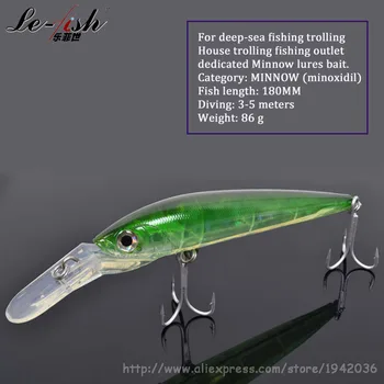 Hot Sale Free Shipping Hard Plastic Minnow Artificial Bait Fishing Lure 180MM/86g 3m-5M With Hook Deep Trolling Sea Boat Fishing
Hot Sale Free Shipping Hard Plastic Minnow Artificial Bait Fishing Lure 180MM/86g 3m-5M With Hook Deep Trolling Sea Boat Fishing