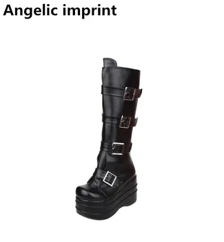 Angelic imprint mori girl Women punk motorcycle boots lady lolita Boots woman high trifle heel wedges pumps princess shoes 33-47
Angelic imprint mori girl Women punk motorcycle boots lady lolita Boots woman high trifle heel wedges pumps princess shoes 33-47