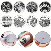 Novo prego manicure diy conjunto ferramenta da arte do prego placas de carimbo modelos placa de carimbo redonda flor borboleta pássaro animal indiano padrão(China)