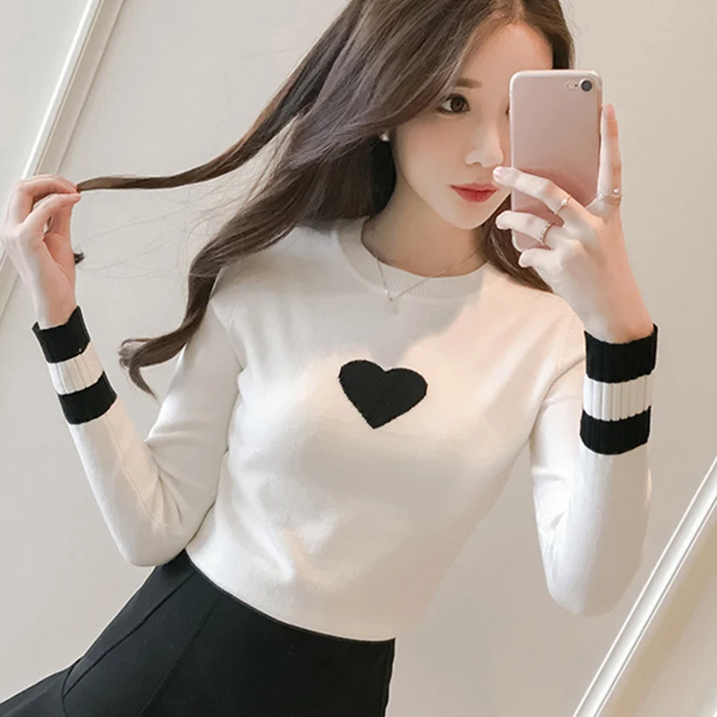 Autumn Winter Knitted Women Sweaters And Print O-Neck Long Sleeve Casual Pullovers Sueter Mujer Tops Sweet Korean Jumper
Autumn Winter Knitted Women Sweaters And Print O-Neck Long Sleeve Casual Pullovers Sueter Mujer Tops Sweet Korean Jumper