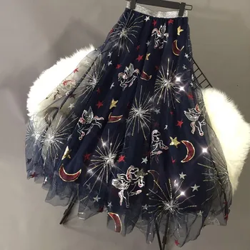 2020 Euramerican Spring Summer New Fashion Sequined Gauzy Polyester Casual Star Embroidery High-End Elegant High Quality Skirt
2020 Euramerican Spring Summer New Fashion Sequined Gauzy Polyester Casual Star Embroidery High-End Elegant High Quality Skirt