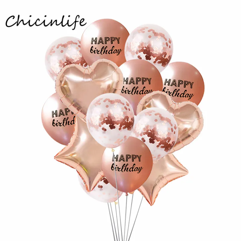 Chicinlife Rose Gold Happy Birthday Heart Balloons Confetti Balloons Baby Shower Party Supplies kids Adult Birthday Decoration
Chicinlife Rose Gold Happy Birthday Heart Balloons Confetti Balloons Baby Shower Party Supplies kids Adult Birthday Decoration