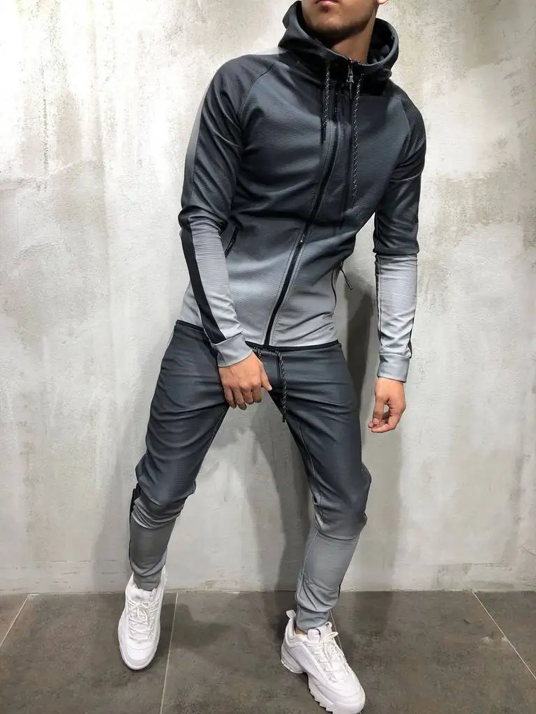 Moda Hombres 2019 Ropa 2 Piezas Jogging Running Set Ropa Deportiva Con Capucha Entrenamiento Sudor Fitness Ropa Deportiva De 19,88 € | DHgate