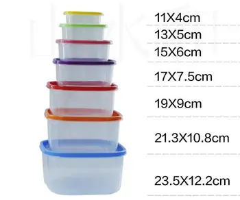 Transparent Sealed Crisper Set Moistureproof Square 14-piece Plastic Food Storage Boxes Set - Rainbow Colored Lids( 9.5" X 5")
Transparent Sealed Crisper Set Moistureproof Square 14-piece Plastic Food Storage Boxes Set - Rainbow Colored Lids( 9.5" X 5")