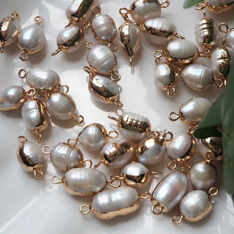 8*20MM 10Pcs Baroque Irregular 100% AA Natural Freshwater Pearl Strand Bead Earring Charms | Украшения и аксессуары