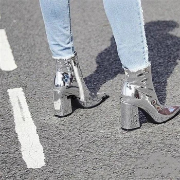Silver Gold Patent Leather Bling Ankle Boots For Women Pointed Toe Women Boots Short Plush Martin Boots Shoes Women
Silver Gold Patent Leather Bling Ankle Boots For Women Pointed Toe Women Boots Short Plush Martin Boots Shoes Women