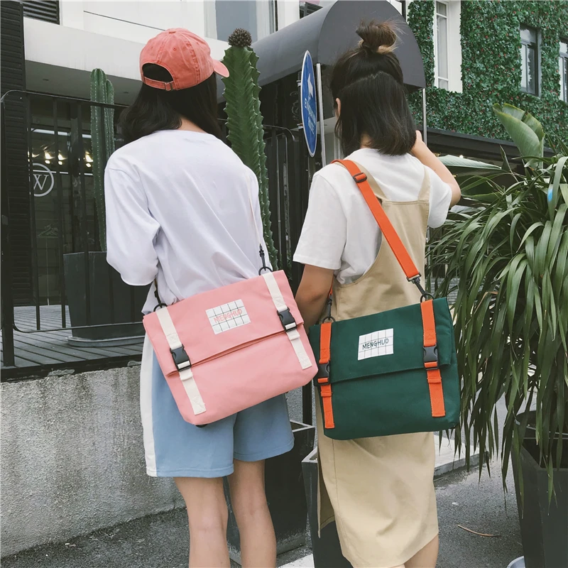 Menghuo Top Quality Women Canvas Backpack Bookbag Female Dual Purpose Shoulder Bag Daily Travel Backpacks Crossbody Bags Mochila (33)