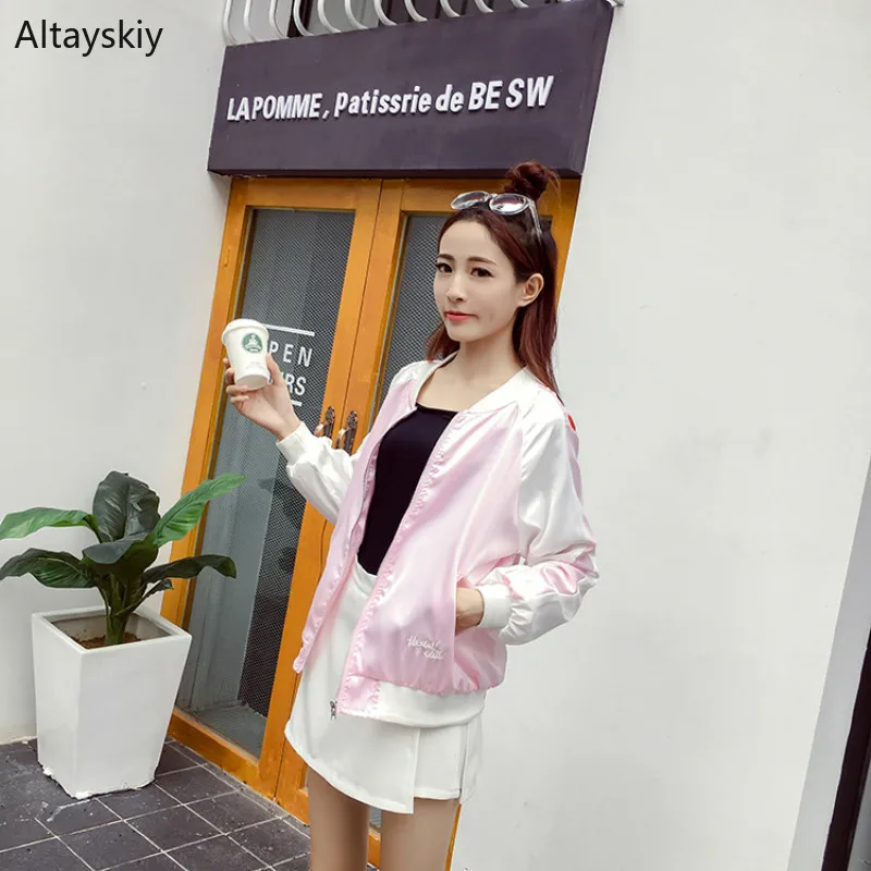 Jackets Women Patchwork Loose Leisure Coats Womens Korean Style Harajuku BF Students Jacket Pink Kawaii Lovely Elegant 2019 New
Jackets Women Patchwork Loose Leisure Coats Womens Korean Style Harajuku BF Students Jacket Pink Kawaii Lovely Elegant 2019 New