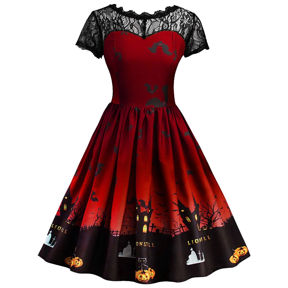 JAYCOSIN 2019 Newest women dress Short Sleeve Halloween Retro Lace Vintage Dress A Line Pumpkin Swing Dress roupas dropship
JAYCOSIN 2019 Newest women dress Short Sleeve Halloween Retro Lace Vintage Dress A Line Pumpkin Swing Dress roupas dropship