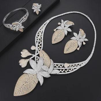 Luxury Narcissus african jewelry set Dubai Bridal Necklace Earrings Sets Bangle Ring Fashion Jewelry For Women bijoux femme
Luxury Narcissus african jewelry set Dubai Bridal Necklace Earrings Sets Bangle Ring Fashion Jewelry For Women bijoux femme