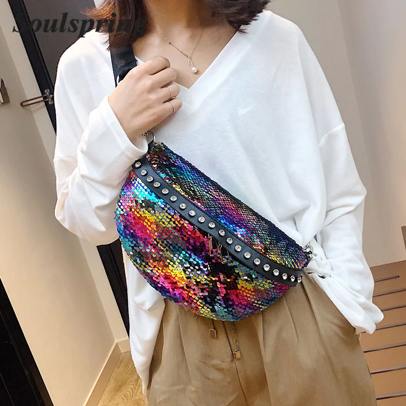 2019 New Luxury Brand Sequin Chest Waist Bag Crossbody Fish Scale Girl Handbags Handbag Casual Lady Trip Women Fashion Sac
2019 New Luxury Brand Sequin Chest Waist Bag Crossbody Fish Scale Girl Handbags Handbag Casual Lady Trip Women Fashion Sac