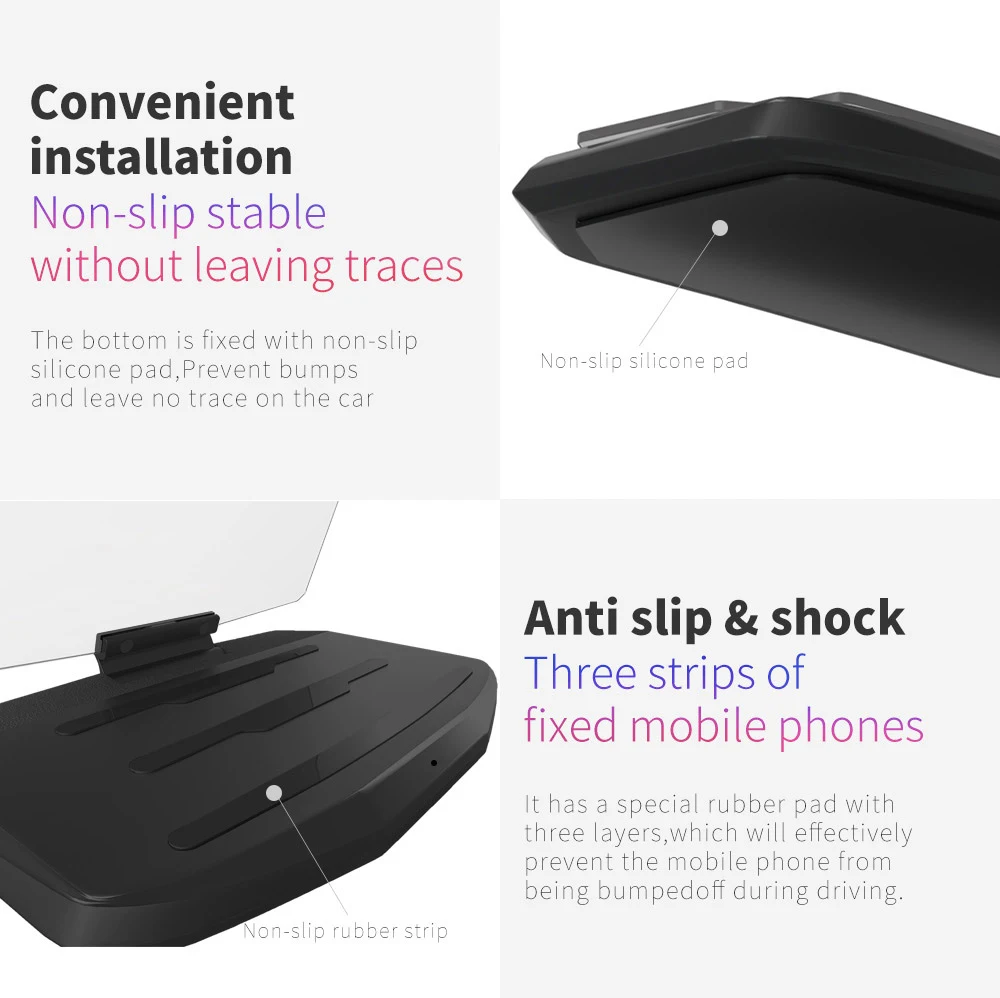 Car HUD 10W Wireless Charger For iPhone X 8 Plus Head Up Display Navigation Stand Holder Qi Wireless Charging For Samsung S8 S9 (12)