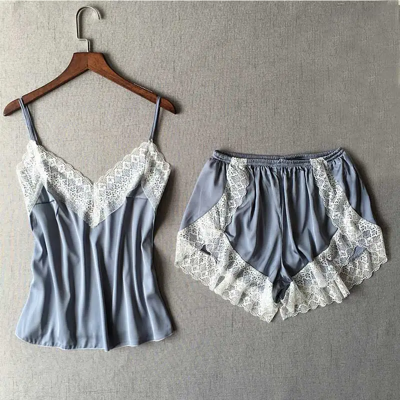 2019 Summer Lace Sling Sexy Pajamas Suit Women V Neck Sleepwear Set Cute Home Nightwear Pyjamas Sets Underwear Lady Pijamas Suit
2019 Summer Lace Sling Sexy Pajamas Suit Women V Neck Sleepwear Set Cute Home Nightwear Pyjamas Sets Underwear Lady Pijamas Suit