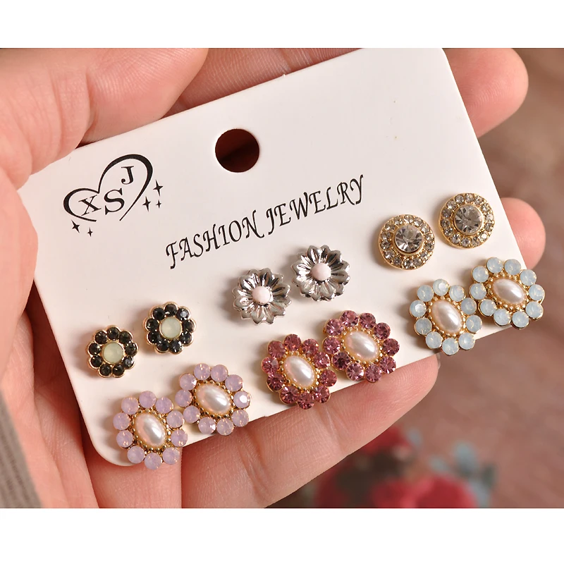 New fashion women jewelry wholesale girls party ear studs beautiful mix-and-match 6 pairs /set earrings gifts Free shipping
New fashion women jewelry wholesale girls party ear studs beautiful mix-and-match 6 pairs /set earrings gifts Free shipping