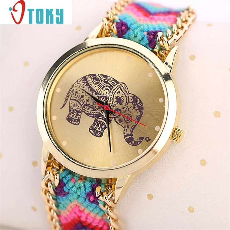 chinese wrist watch for Women Elephant Pattern Weaved Rope Band Bracelet Quartz Dialwatch Gift Oulm relogio uhren Ma31
chinese wrist watch for Women Elephant Pattern Weaved Rope Band Bracelet Quartz Dialwatch Gift Oulm relogio uhren Ma31