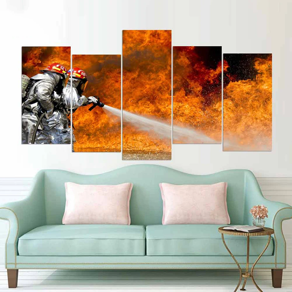 HD Canvas Home Decoration Living Room Modern Printed 5 Panel Firefighters Pictures Poster Painting Wall Art Modular Frame
HD Canvas Home Decoration Living Room Modern Printed 5 Panel Firefighters Pictures Poster Painting Wall Art Modular Frame