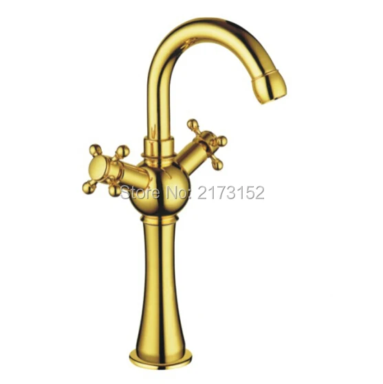 Tall Royal Gold Plated Rotatable Double Wheel Handle Bathroom Faucet Swivel Curved Basin Sink Mixer Tap G-047
Tall Royal Gold Plated Rotatable Double Wheel Handle Bathroom Faucet Swivel Curved Basin Sink Mixer Tap G-047