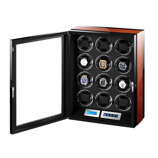 luxury modern mabuchi motor safe automatic motor led black reliable watch winder box for 12 watches
luxury modern mabuchi motor safe automatic motor led black reliable watch winder box for 12 watches