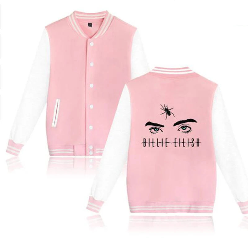 Billie Eilish Baseball Uniform Fleece jacket Women Men Streetwear Hip Hop Long Sleeve Pink Hoodie Sweatshirts Tumblr Clothes 4XL
Billie Eilish Baseball Uniform Fleece jacket Women Men Streetwear Hip Hop Long Sleeve Pink Hoodie Sweatshirts Tumblr Clothes 4XL