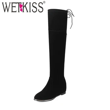 WETKISS 2018 Over The Knee Women Boots Flock Round Toe Cross Tied Footwear Winter Fashion Boots Short Plush Female Insert Shoes
WETKISS 2018 Over The Knee Women Boots Flock Round Toe Cross Tied Footwear Winter Fashion Boots Short Plush Female Insert Shoes