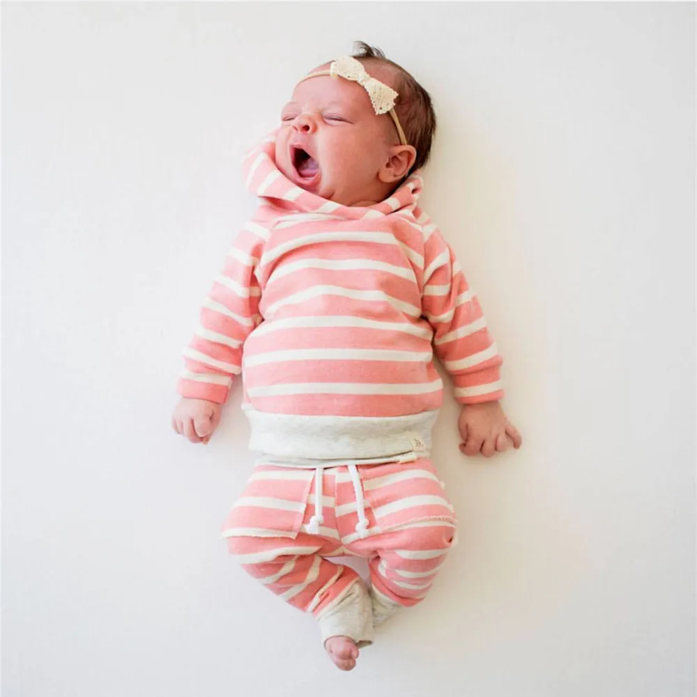 2Pcs Toddler Kids Baby Girls Clothing Set Stripe Long Sleeve Hooded Tops Sweat Pants Newborn Clothes Infant Outfits Set
2Pcs Toddler Kids Baby Girls Clothing Set Stripe Long Sleeve Hooded Tops Sweat Pants Newborn Clothes Infant Outfits Set