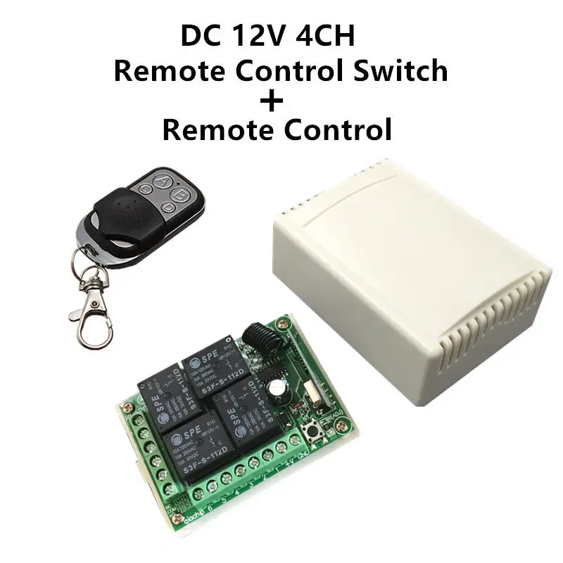 

2pcs 433Mhz Universal Wireless Remote Control Switch DC 12V 4CH relay Receiver Module and RF Transmitter 433 Mhz Remote Controls