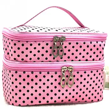 Double Layer Women Travel Toiletry Cosmetic Bag Make Up Case Dots Makeup Tool Storage Bag Multifunctional Organizer #H105
Double Layer Women Travel Toiletry Cosmetic Bag Make Up Case Dots Makeup Tool Storage Bag Multifunctional Organizer #H105