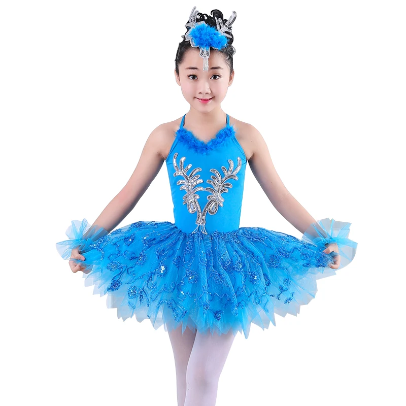 Детская балетная пачка синего красного белого цветов с лебедем озером Детские
