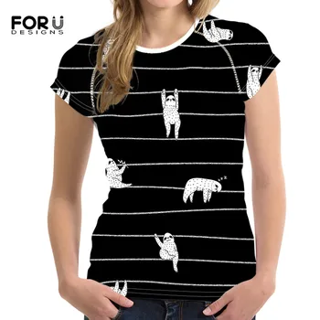 FORUDESIGNS Sloth Stripe Black Design Women Summer T-shirts Short Sleeves 3D Brand Design Girls Casual Clothing Bodybuilding Tee
FORUDESIGNS Sloth Stripe Black Design Women Summer T-shirts Short Sleeves 3D Brand Design Girls Casual Clothing Bodybuilding Tee