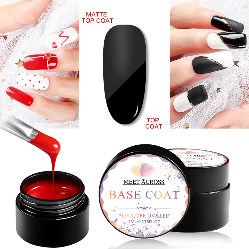 MEET ACROSS Base and Top Coat Gel Nail Polish Set UV 5ml Transparent Soak Off Primer Gel Polish Gel Lacquer Nail Art Manicure
MEET ACROSS Base and Top Coat Gel Nail Polish Set UV 5ml Transparent Soak Off Primer Gel Polish Gel Lacquer Nail Art Manicure