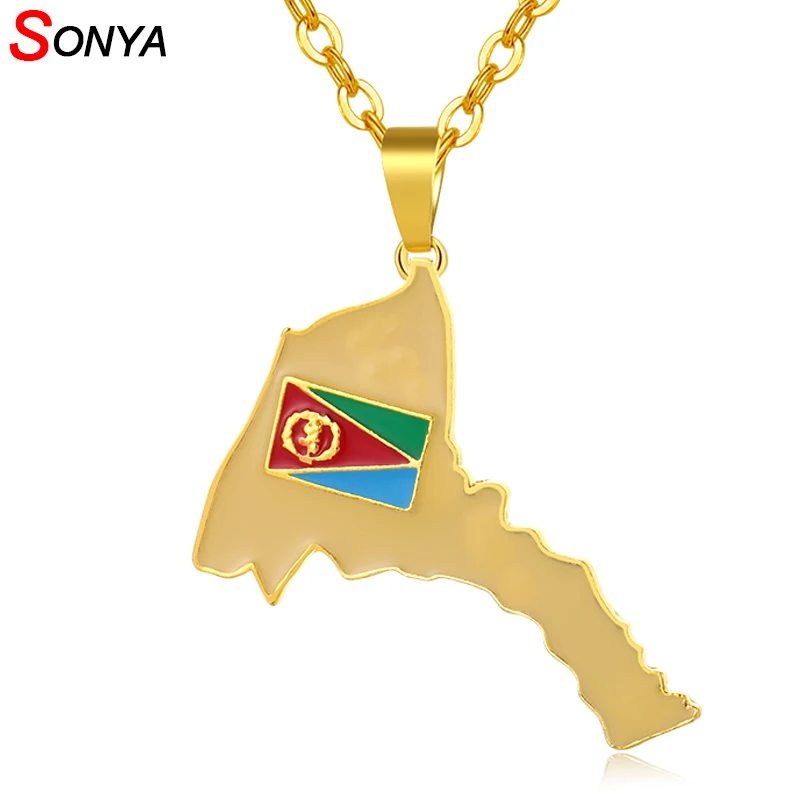 SONYA Eritrea Map Flag Pendant Necklaces Women Men Gold Color Ethnic Jewelry Africa Maps of Eritrean Bijoux Femme
SONYA Eritrea Map Flag Pendant Necklaces Women Men Gold Color Ethnic Jewelry Africa Maps of Eritrean Bijoux Femme