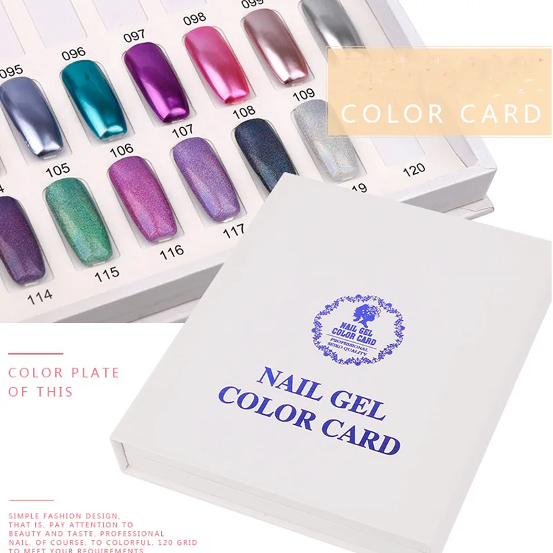 120 Colors Model Nail Gel Polish Color Display Box Book Dedicated White Nail Gel Polish Showing Display Card Chart with Tips
120 Colors Model Nail Gel Polish Color Display Box Book Dedicated White Nail Gel Polish Showing Display Card Chart with Tips