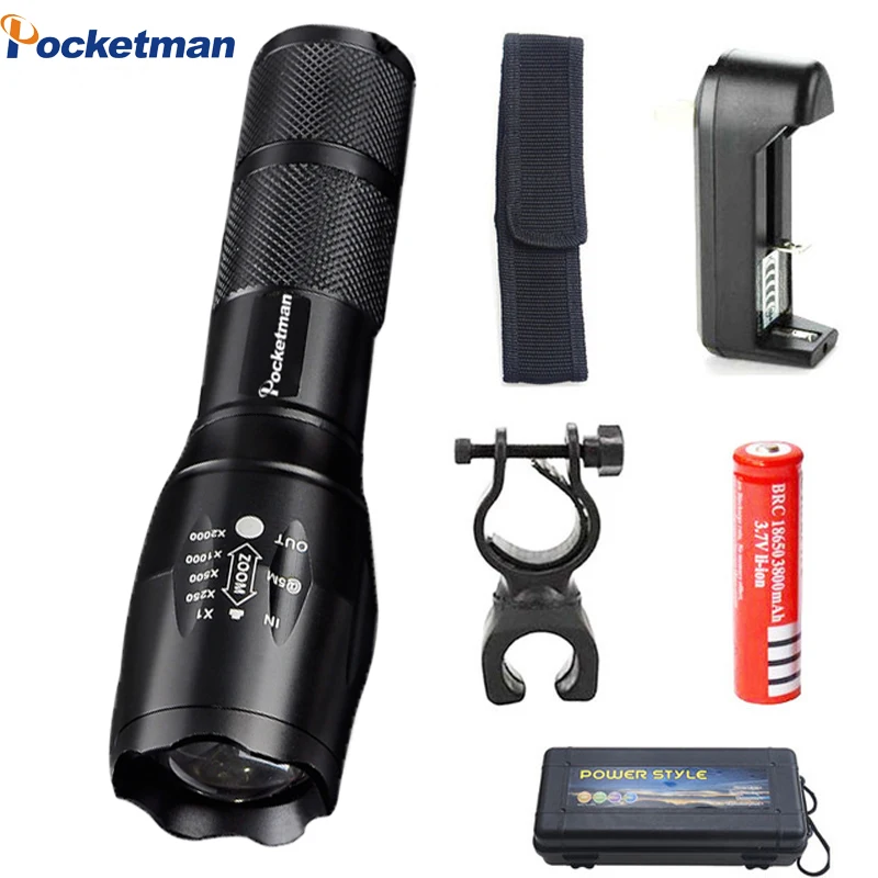 

LED flashlight Tactical Flashlight 8000 Lumens XM-L2 Zoomable 5 Modes aluminum Lanterna LED Torch Flashlights For Camping