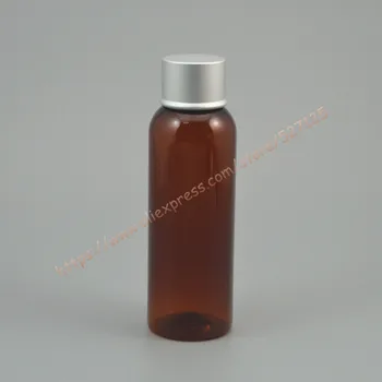 100ml brown/amber PET bottle with matte silver aluminum lid. essential oil/liquid/moisturizer/facial water container
100ml brown/amber PET bottle with matte silver aluminum lid. essential oil/liquid/moisturizer/facial water container