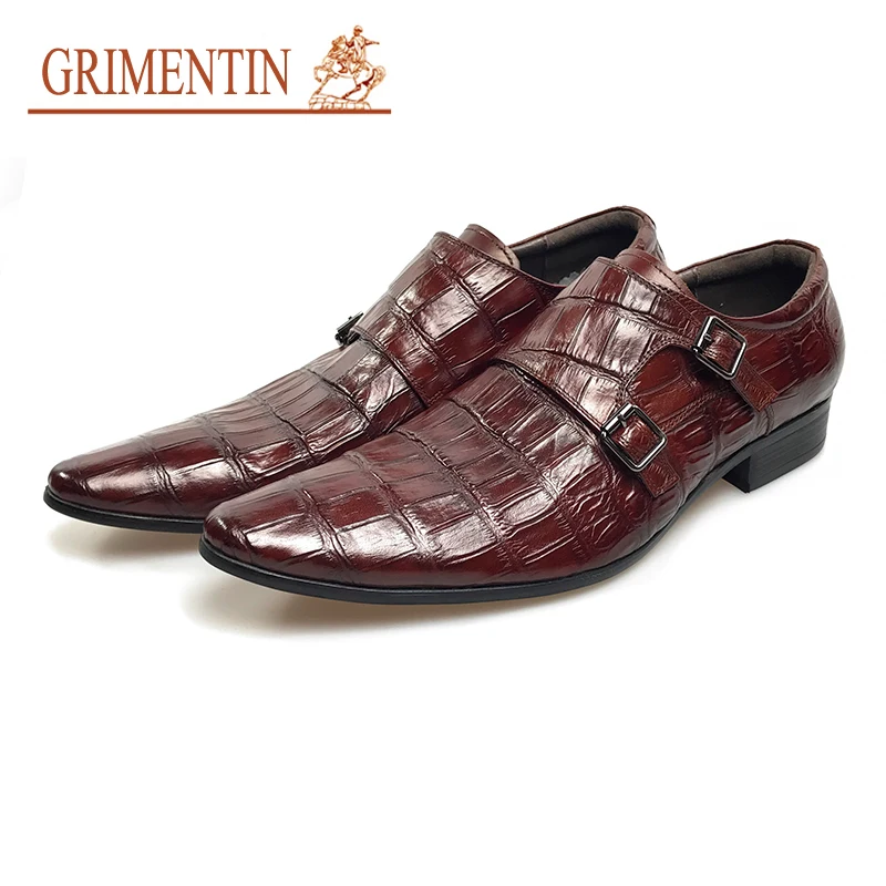 GRIMENTIN fashion brown double buckle men dress shoes genuine leather slip on business male shoes
GRIMENTIN fashion brown double buckle men dress shoes genuine leather slip on business male shoes