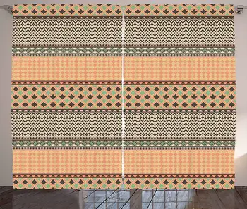 Kente Pattern Curtains Primitive African Ornament with Geometric Borders Native Traditional Tile Living Room Bedroom Window
Kente Pattern Curtains Primitive African Ornament with Geometric Borders Native Traditional Tile Living Room Bedroom Window