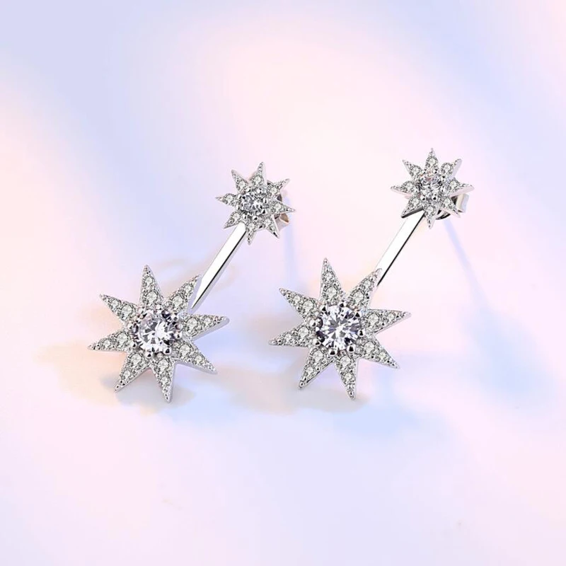 2019 Popular 925 Silver Earrings For Women Wedding Exquisite Full Zircon Double Star Stud Earring Female Valentine's Day Gifts
2019 Popular 925 Silver Earrings For Women Wedding Exquisite Full Zircon Double Star Stud Earring Female Valentine's Day Gifts