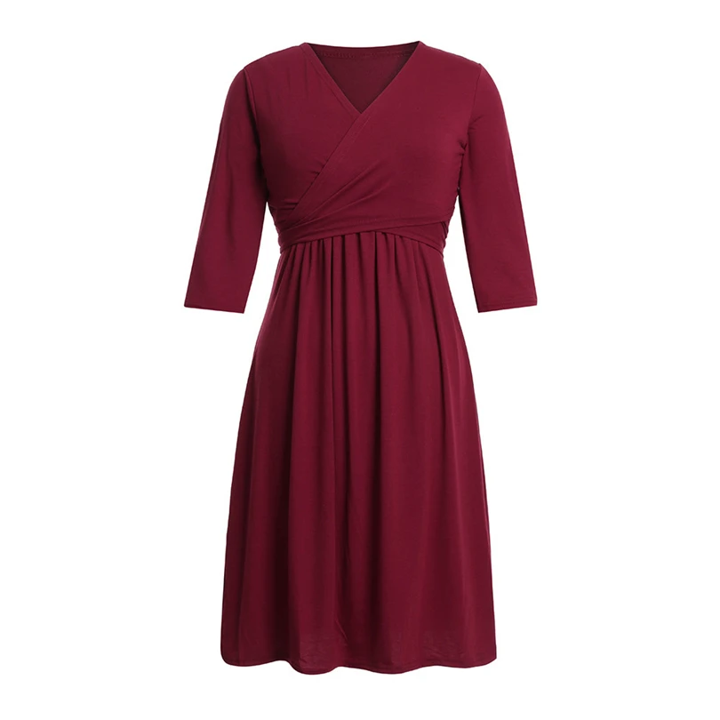Women's Pregnancy V Collar Long Sleeved Daily Dress Maternity Cotton Blend Solid Color Simple Fashion Lace-up Waist Sundress A30
Women's Pregnancy V Collar Long Sleeved Daily Dress Maternity Cotton Blend Solid Color Simple Fashion Lace-up Waist Sundress A30