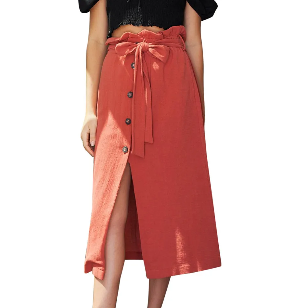 Women's Summer Puff Bohemian Summer Holiday Beach Skirt Women's Casual High Waist Button Belt Cotton Linen Wrap Maxi Dress L0301
Women's Summer Puff Bohemian Summer Holiday Beach Skirt Women's Casual High Waist Button Belt Cotton Linen Wrap Maxi Dress L0301