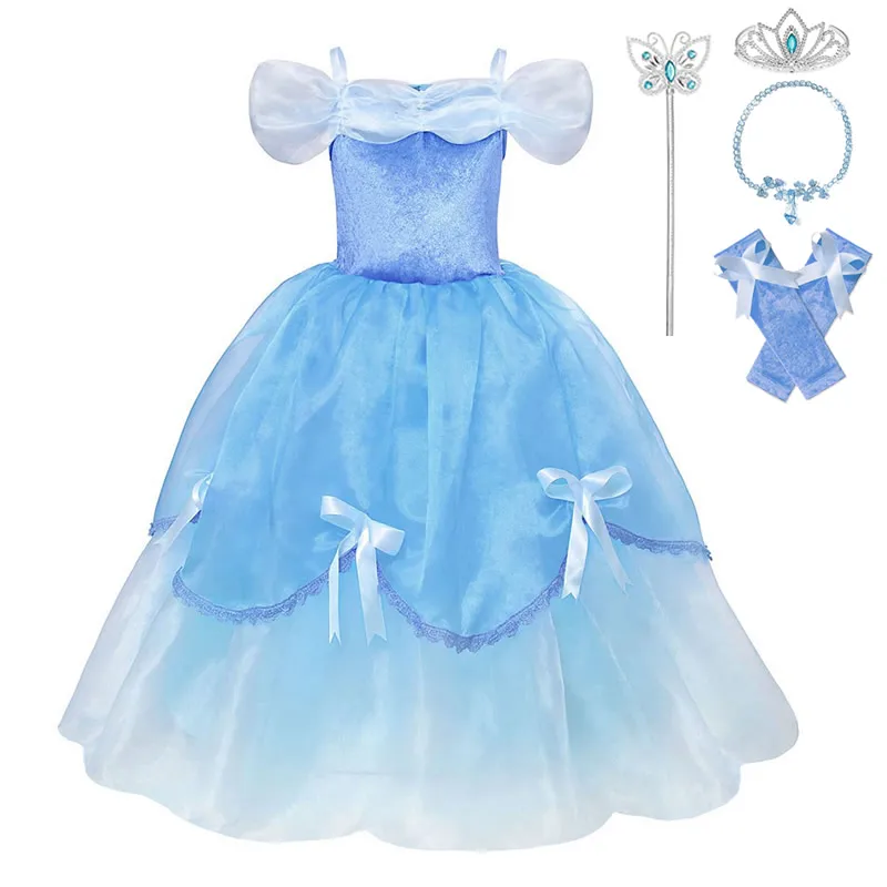 Girl Cinderella Blue Dress Princess Cosplay Costume Kids Dresses For Girls Bow Lace Children Summer Party Ball Gown Halloween
Girl Cinderella Blue Dress Princess Cosplay Costume Kids Dresses For Girls Bow Lace Children Summer Party Ball Gown Halloween