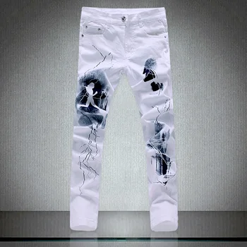 White Fashion Men Jeans Unique Lighting And Man Printing Cotton Large Size 40 Jeans For Men 2018 New
White Fashion Men Jeans Unique Lighting And Man Printing Cotton Large Size 40 Jeans For Men 2018 New